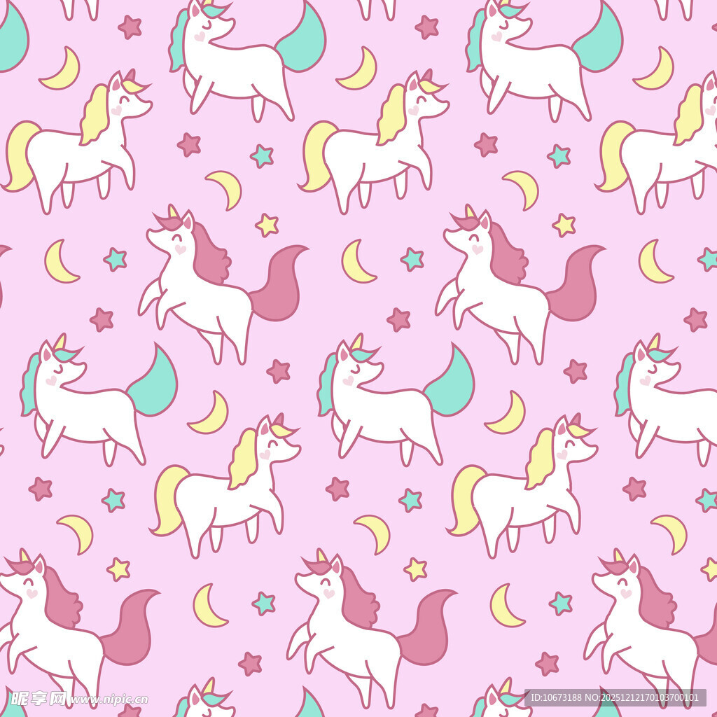 梦幻独角兽粉色图案背景