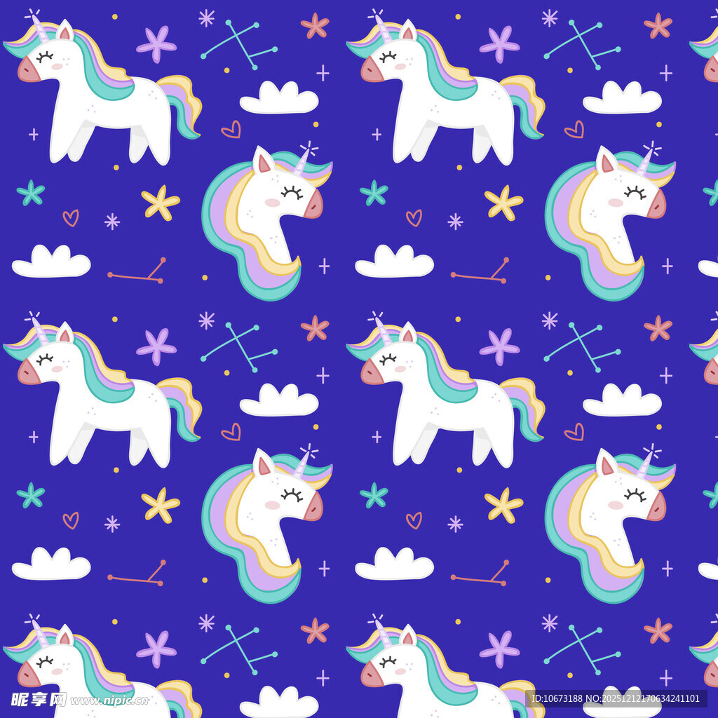 梦幻独角兽星空图案背景