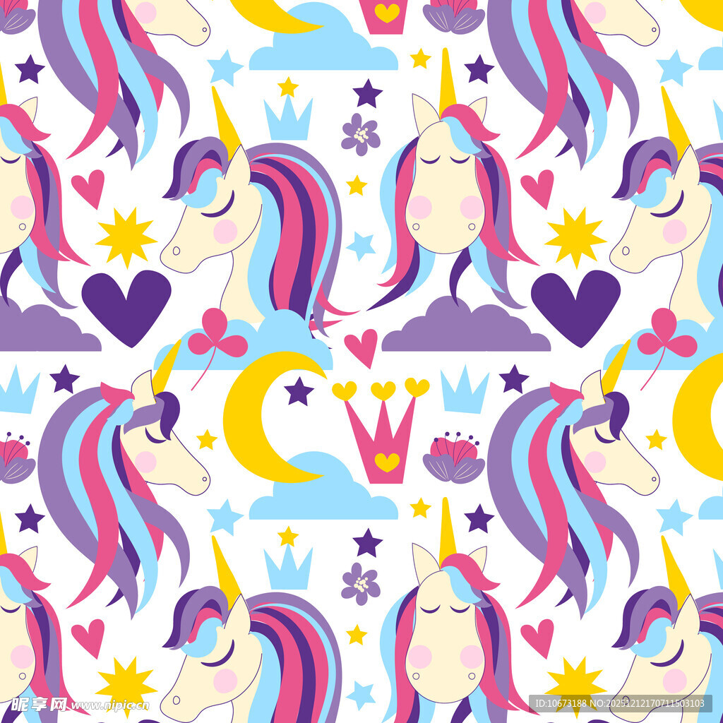 梦幻独角兽图案背景