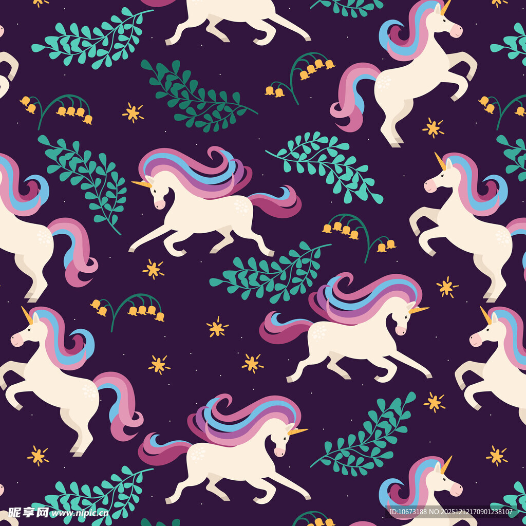 梦幻独角兽图案背景