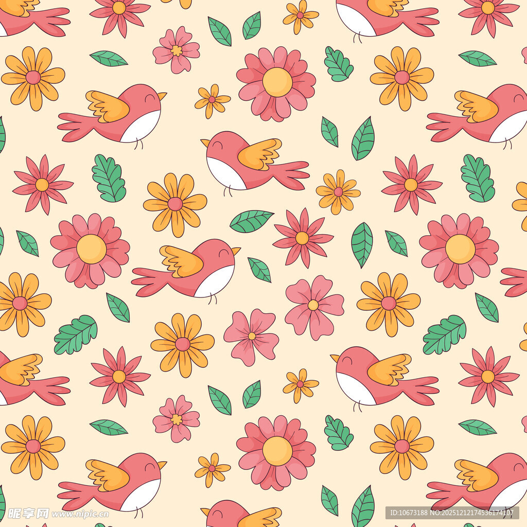 花鸟图案背景 