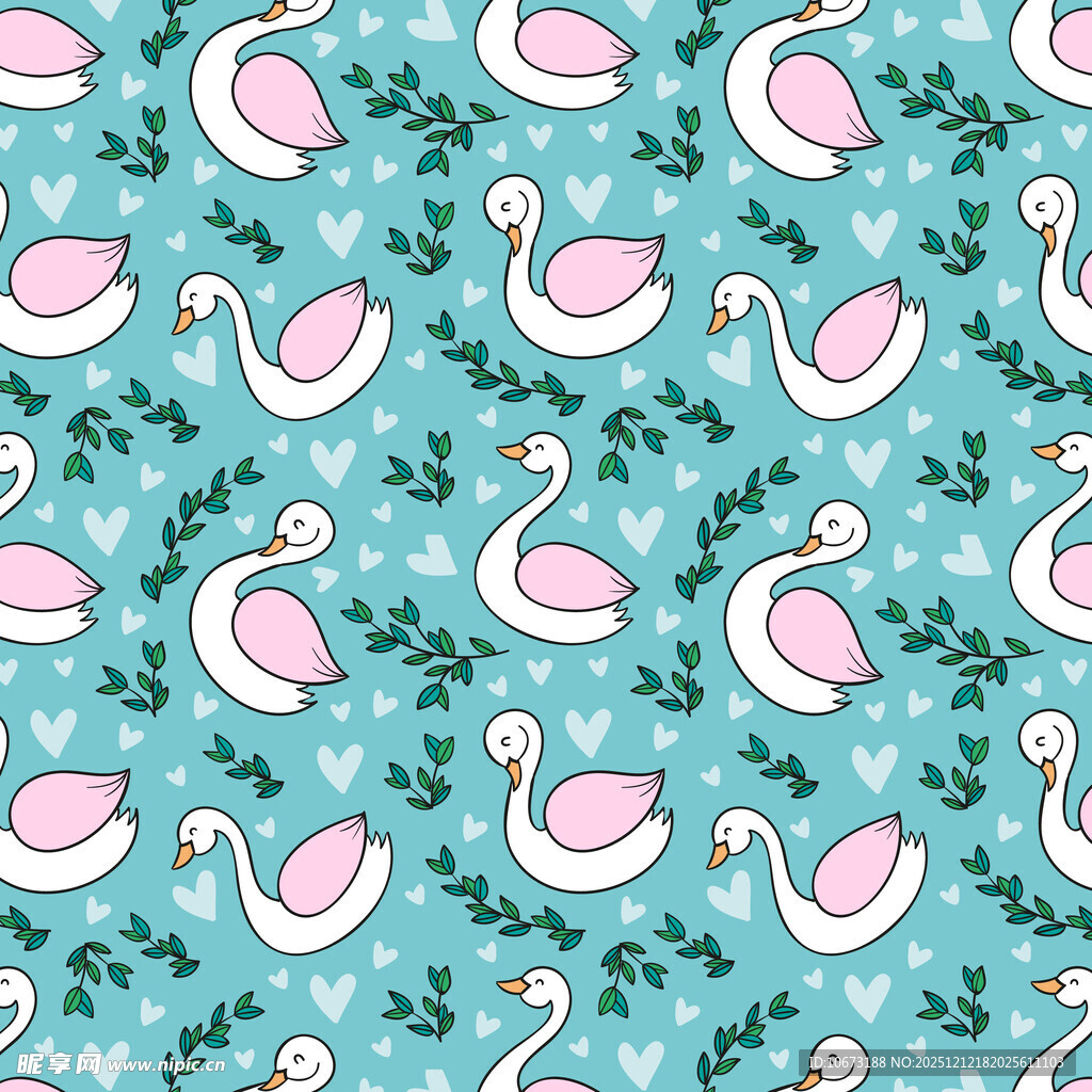 粉色天鹅图案背景