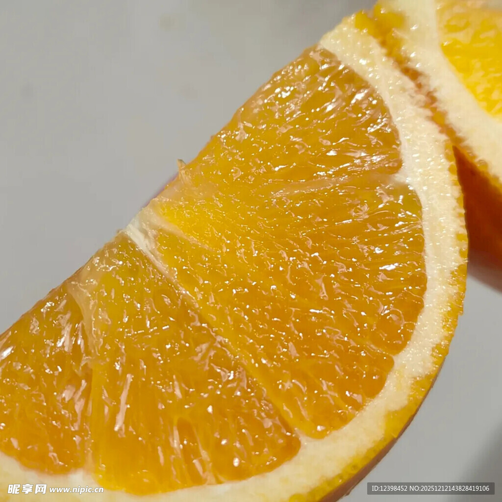鲜橙切片特写