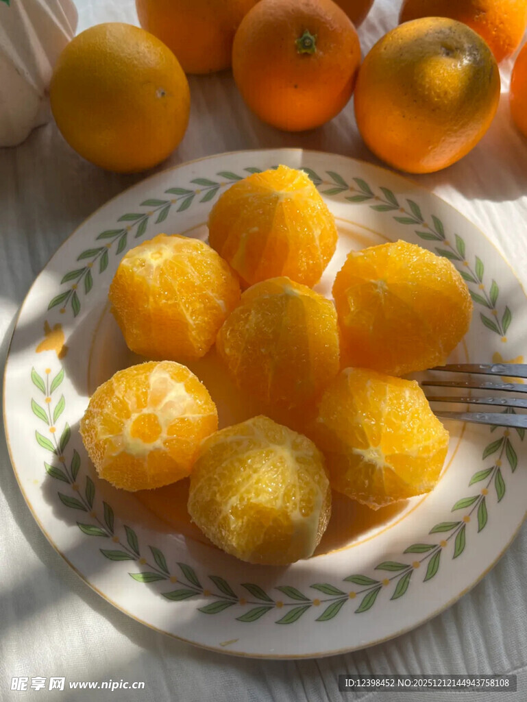 盘中美味橙子果肉