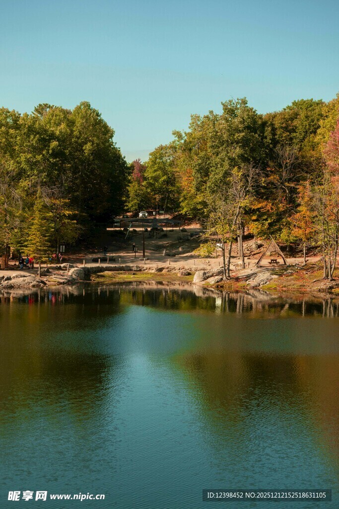 宁静湖畔的自然美景