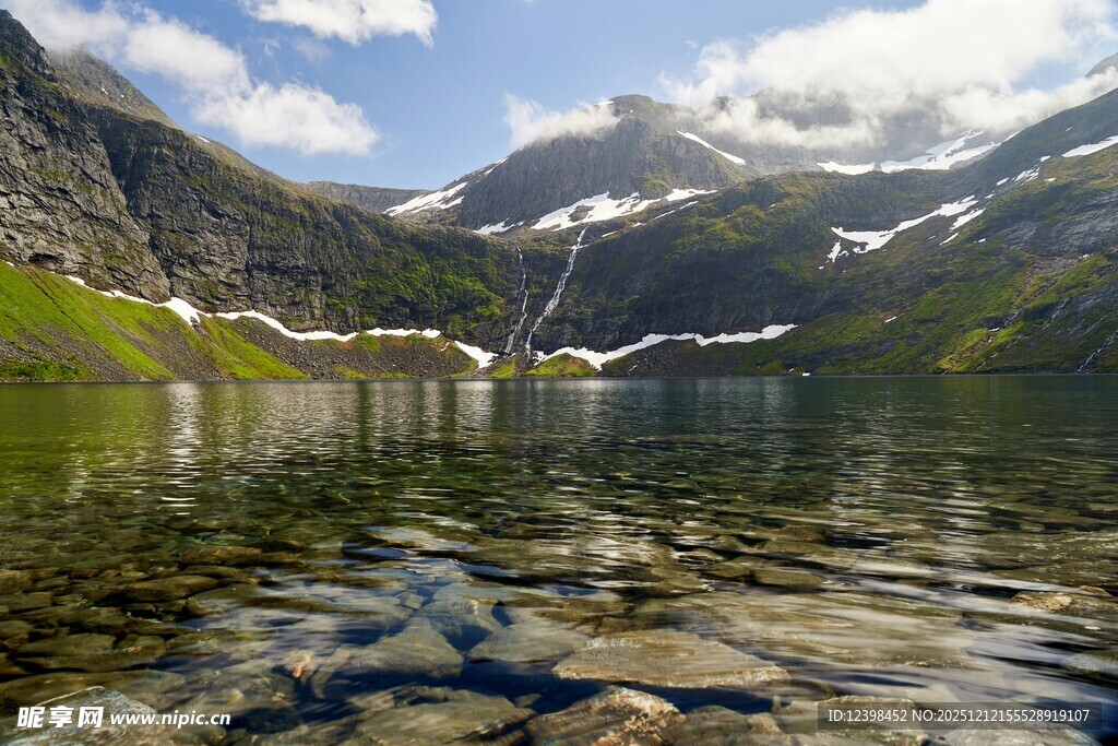 高山湖泊清澈美景