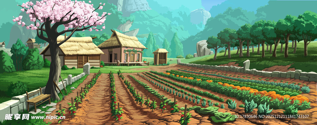 田园风光中的多彩农田