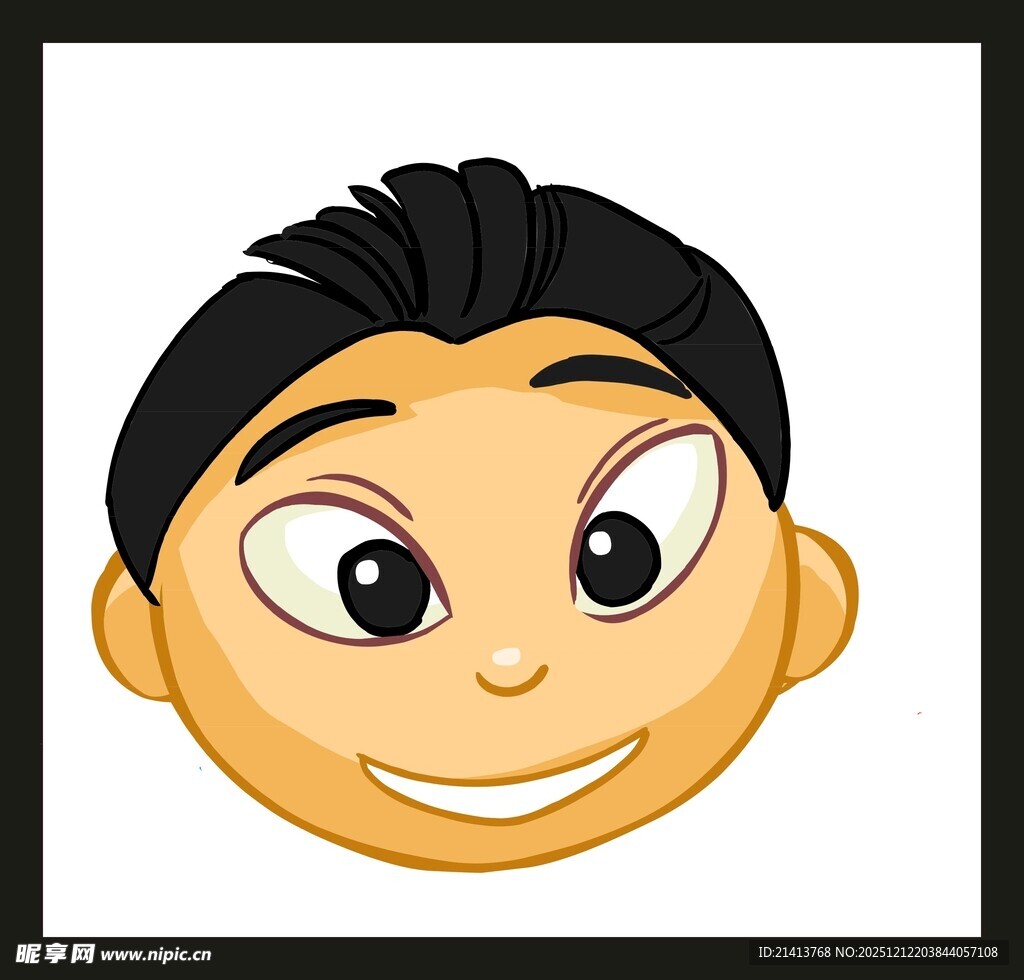 卡通笑脸男孩头像