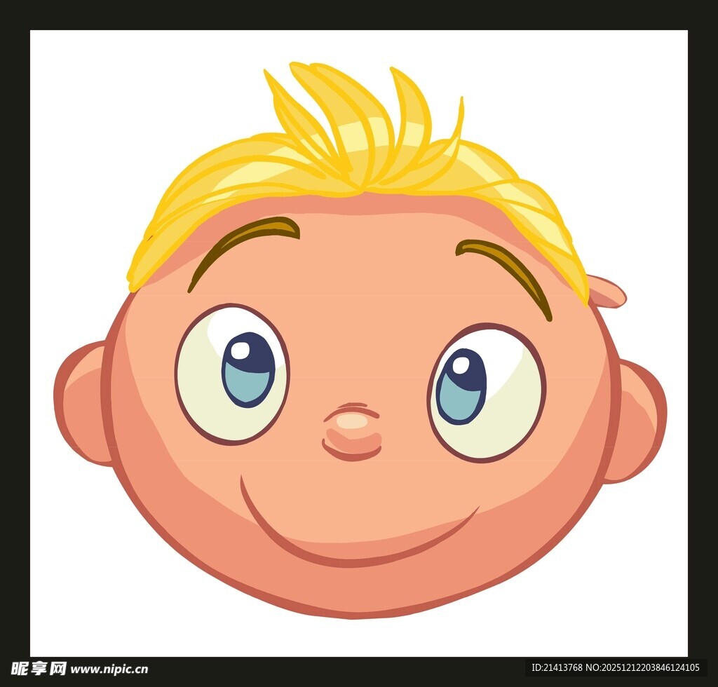 可爱金发小孩笑脸头像