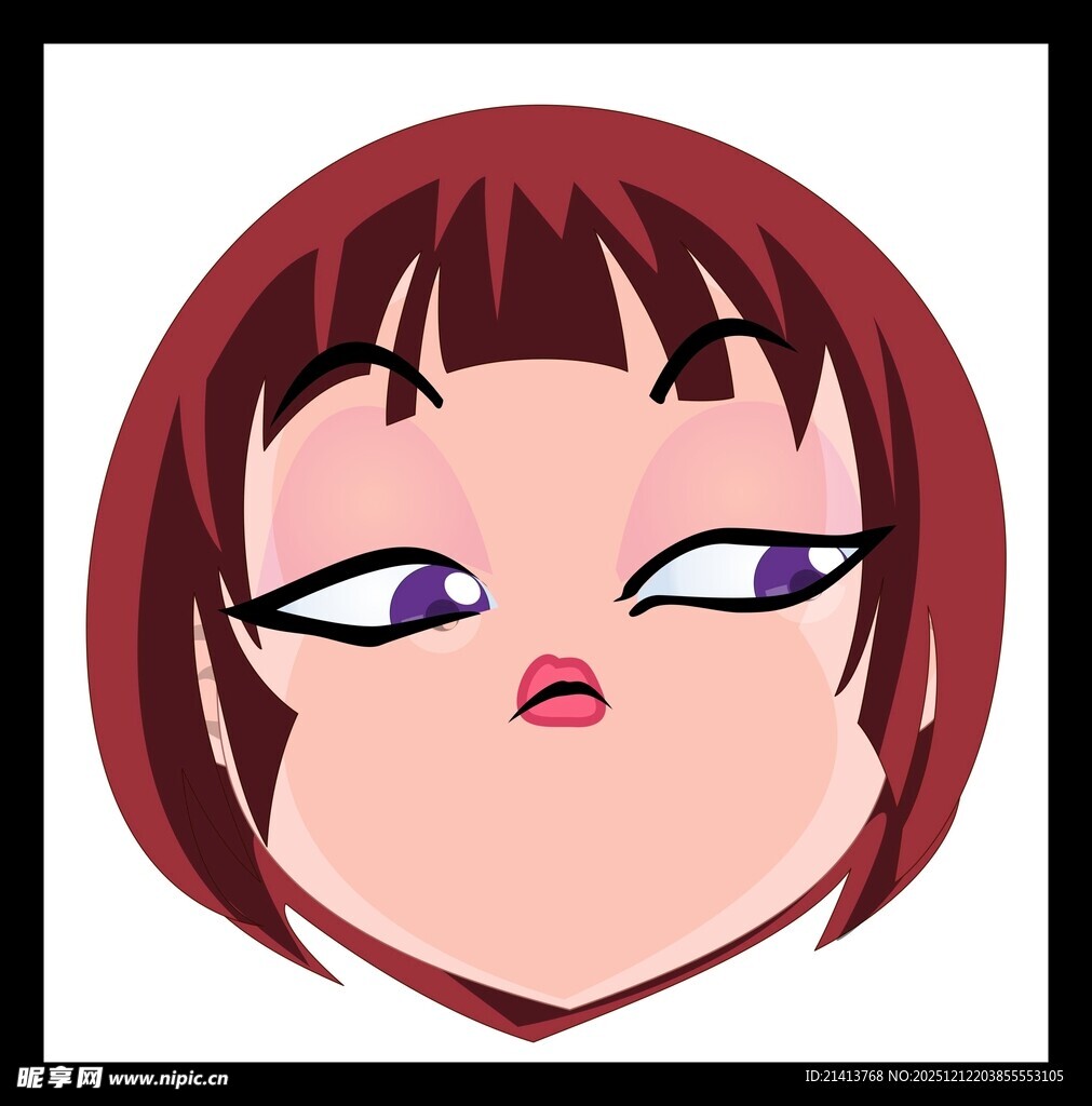嘟嘴卡通女孩头像