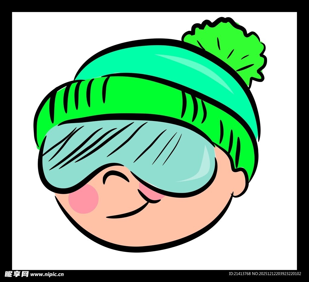 戴帽戴护目镜的可爱卡通头像