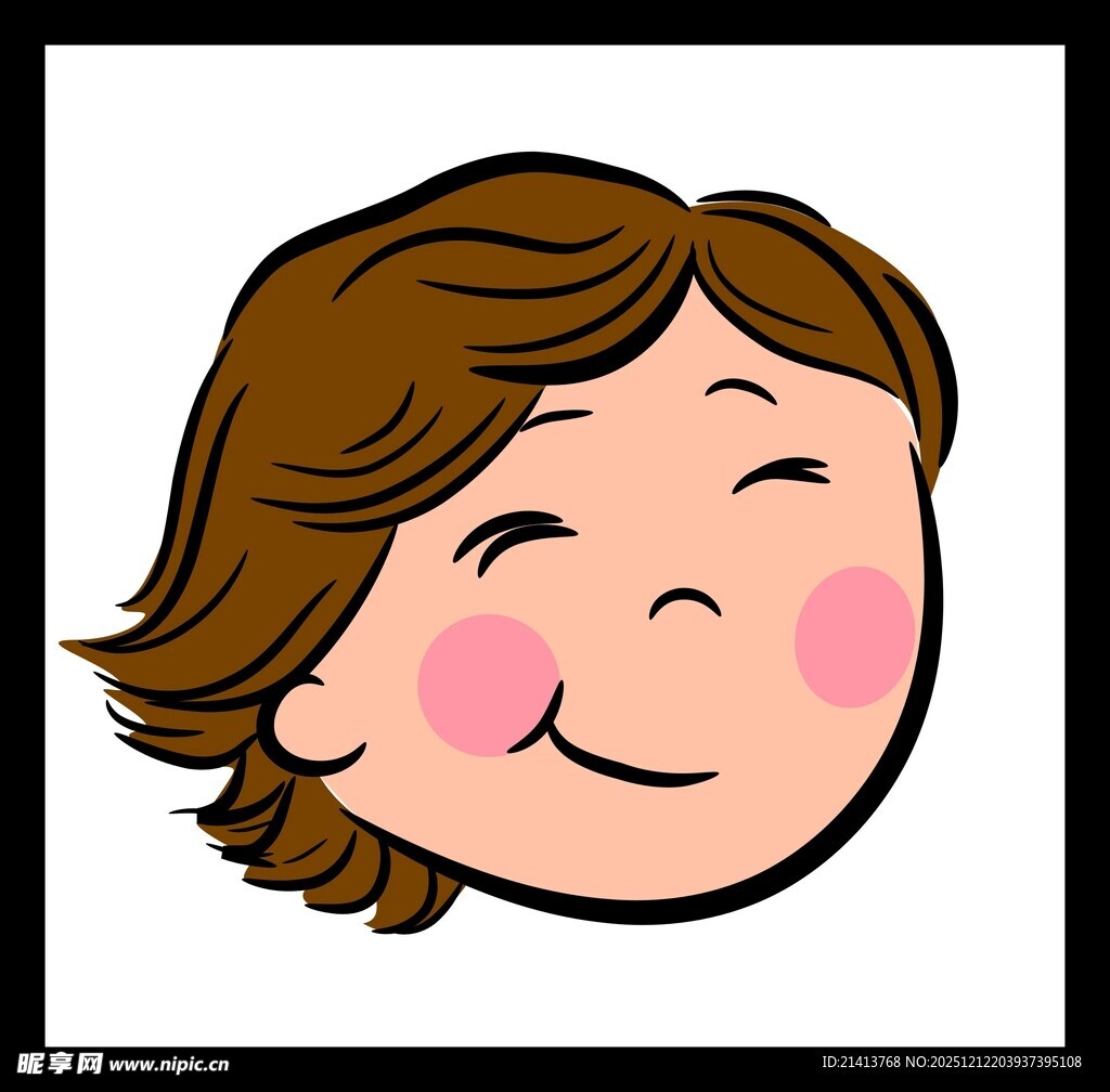 微笑的卡通女孩头像