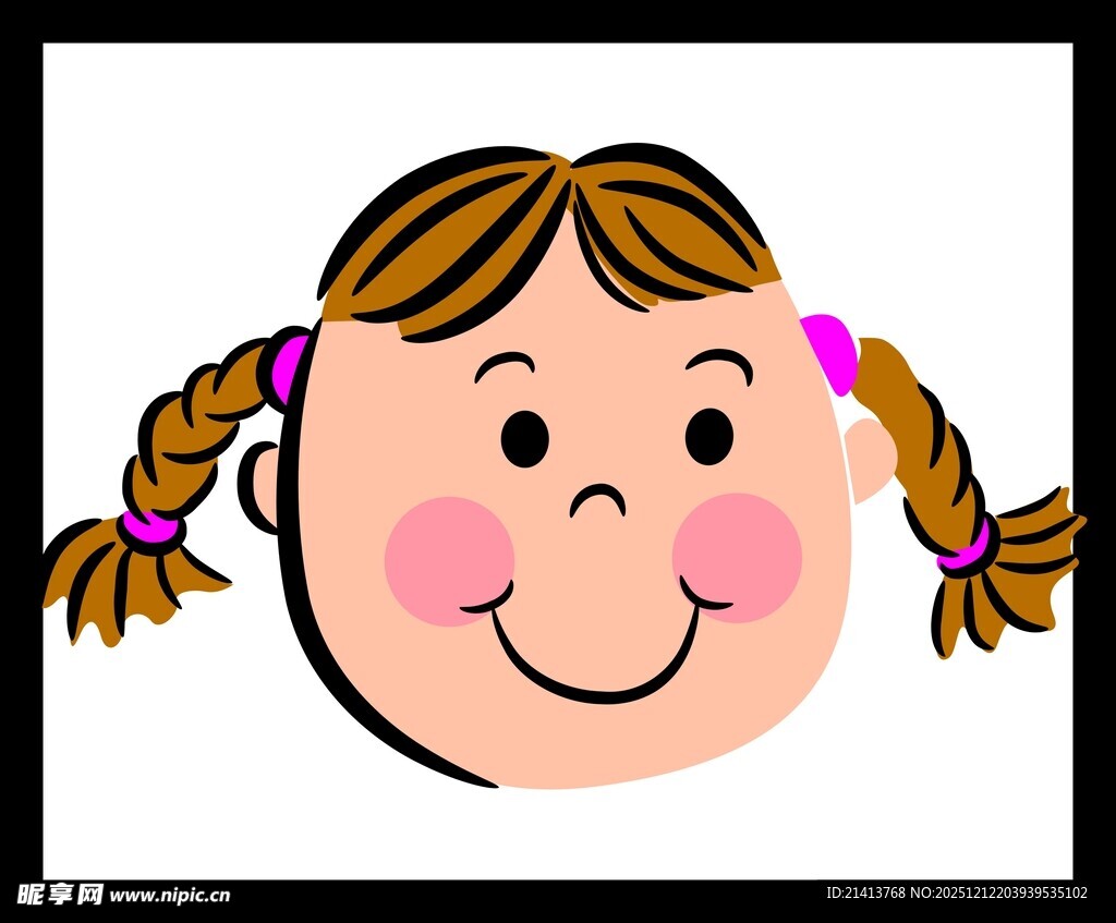 扎双马尾的可爱小女孩