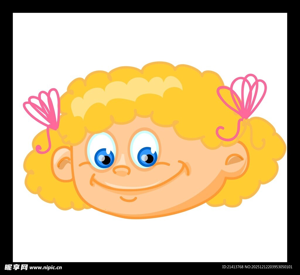 可爱卷发小女孩头像