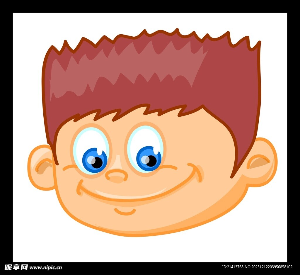 卡通笑脸男孩头像