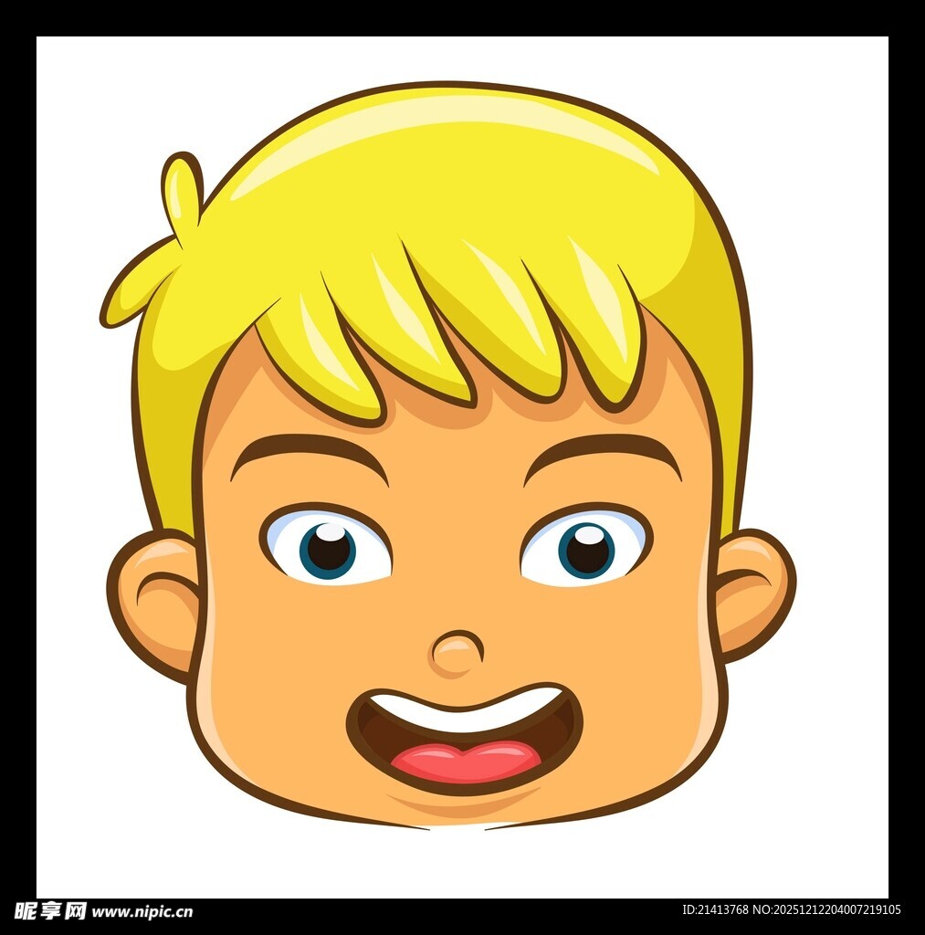金发小男孩开心笑脸