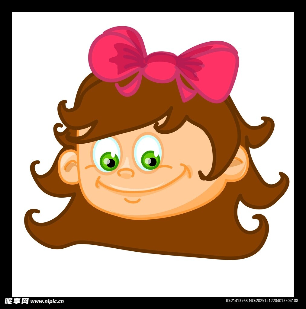 戴蝴蝶结的可爱女孩头像