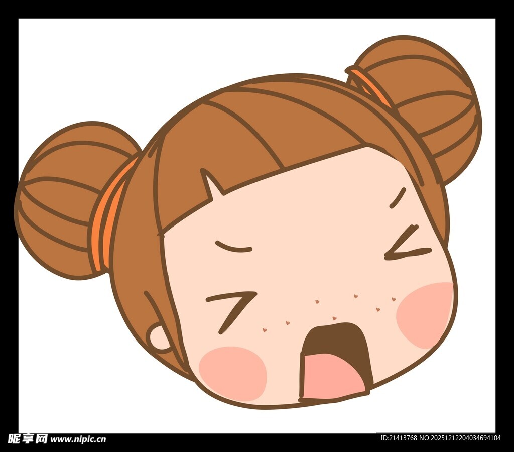 双马尾女孩搞怪表情