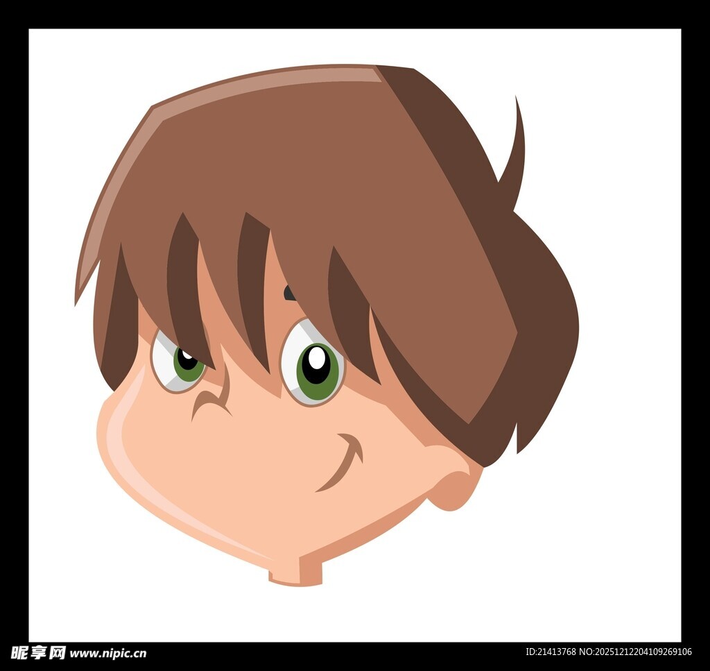 卡通男孩笑脸头像