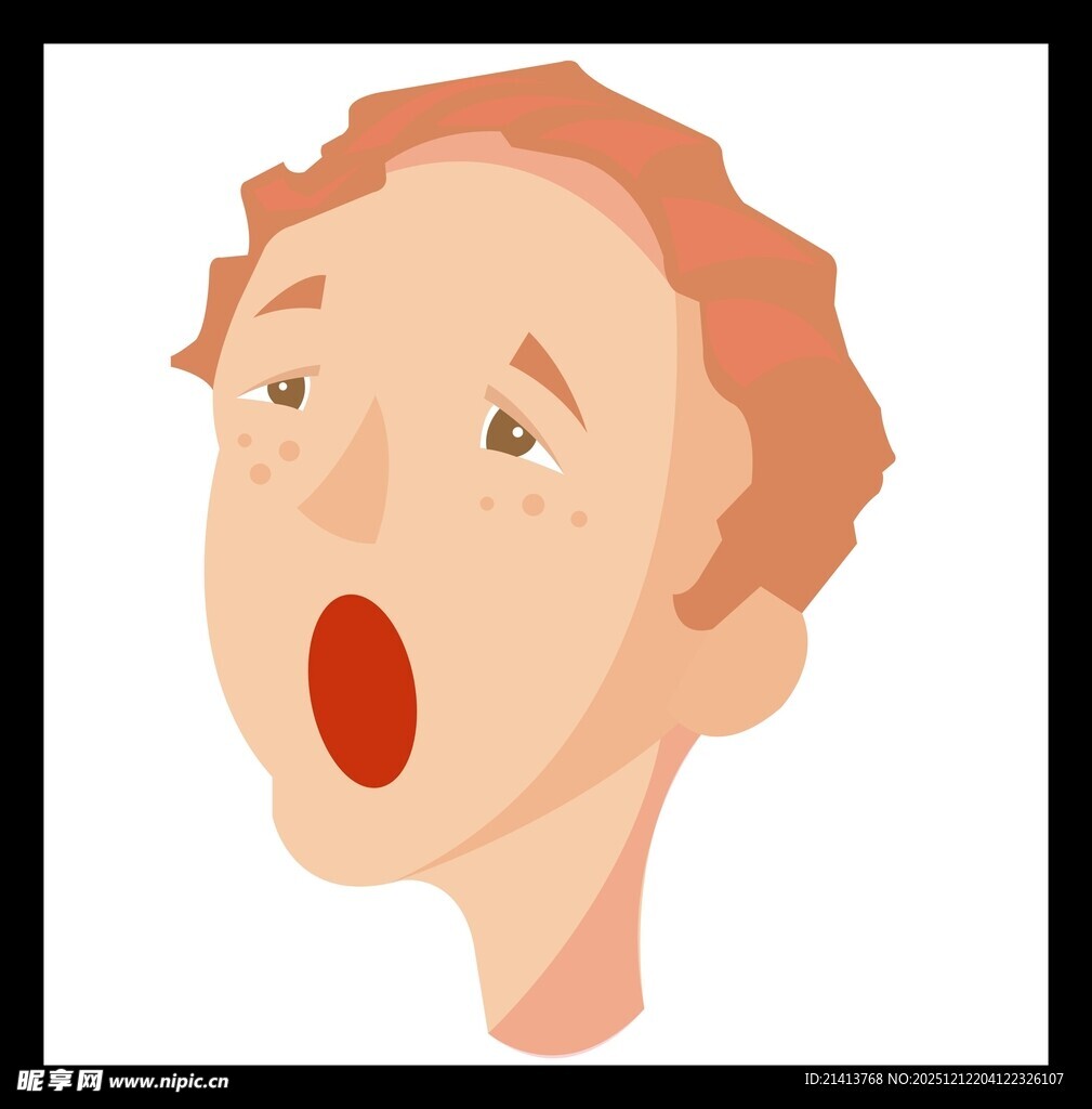 张嘴惊讶的卡通人物头像