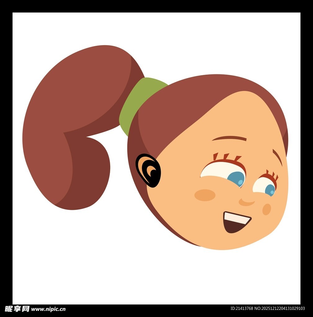 红发女孩惊讶表情插画