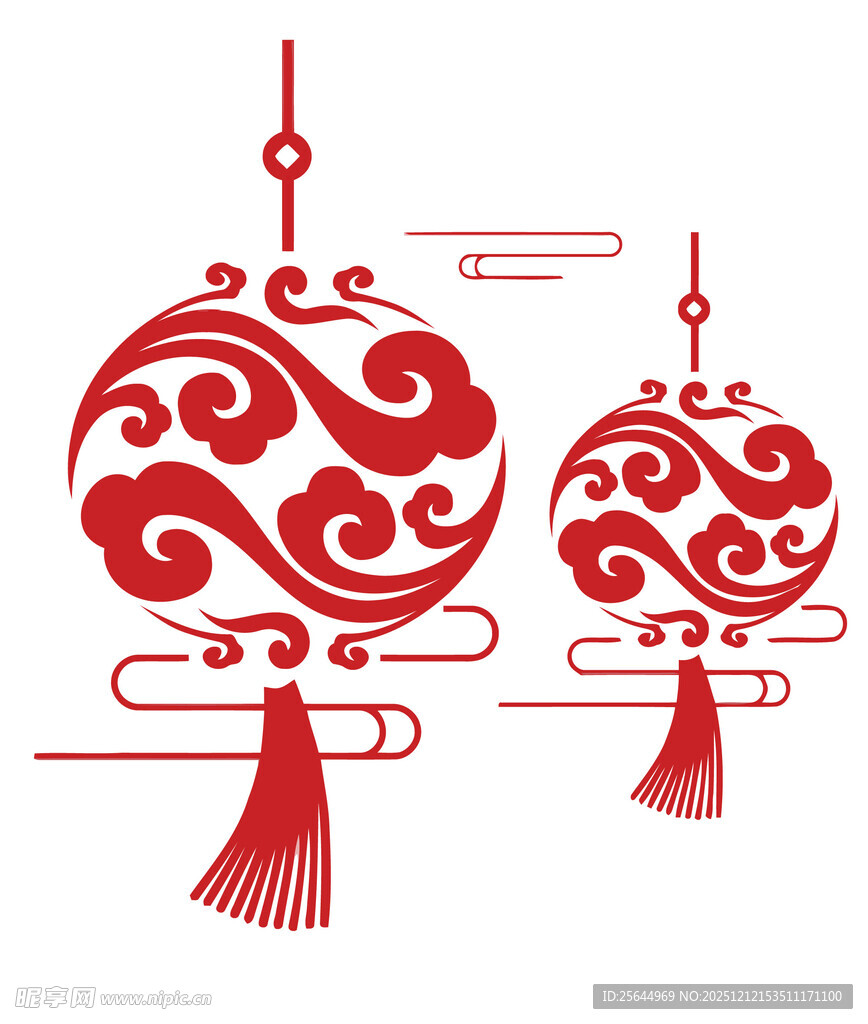 中式传统红色灯笼图案