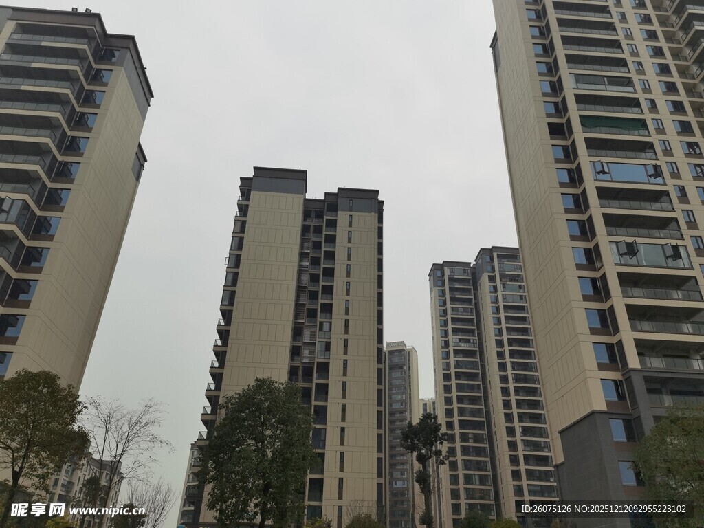 城市高楼建筑群景观