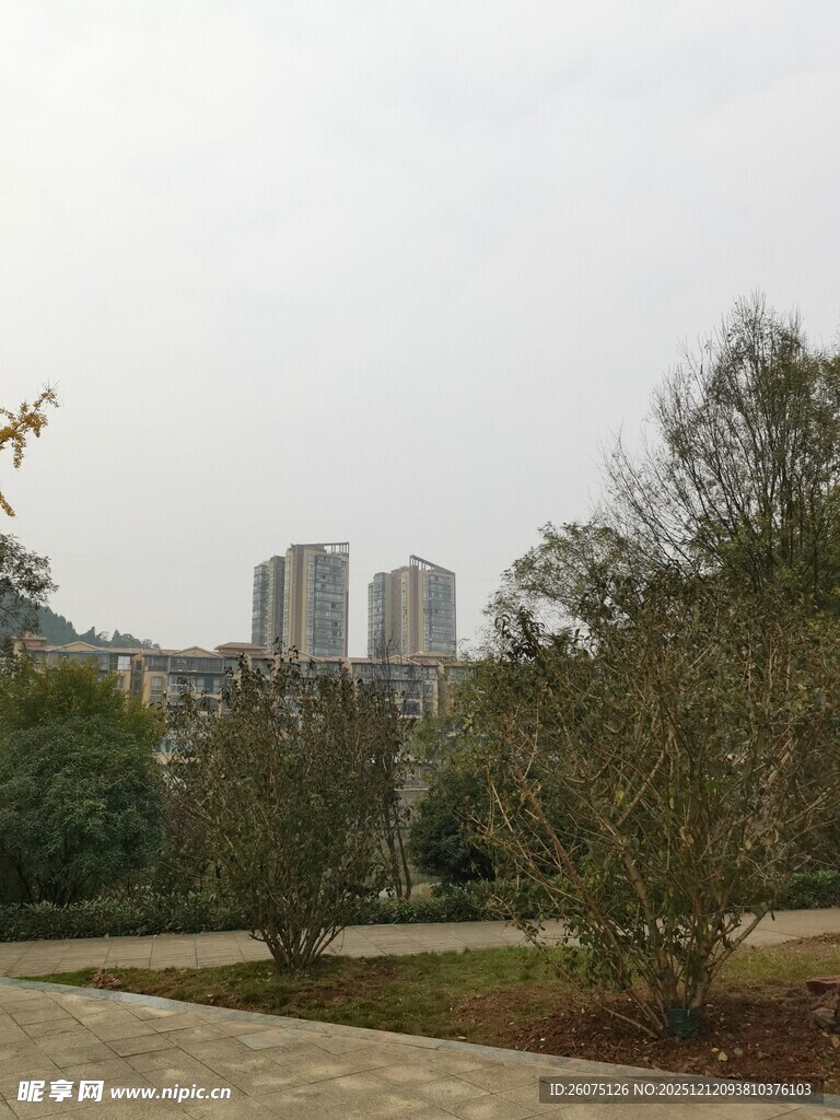 城市公园景观远景