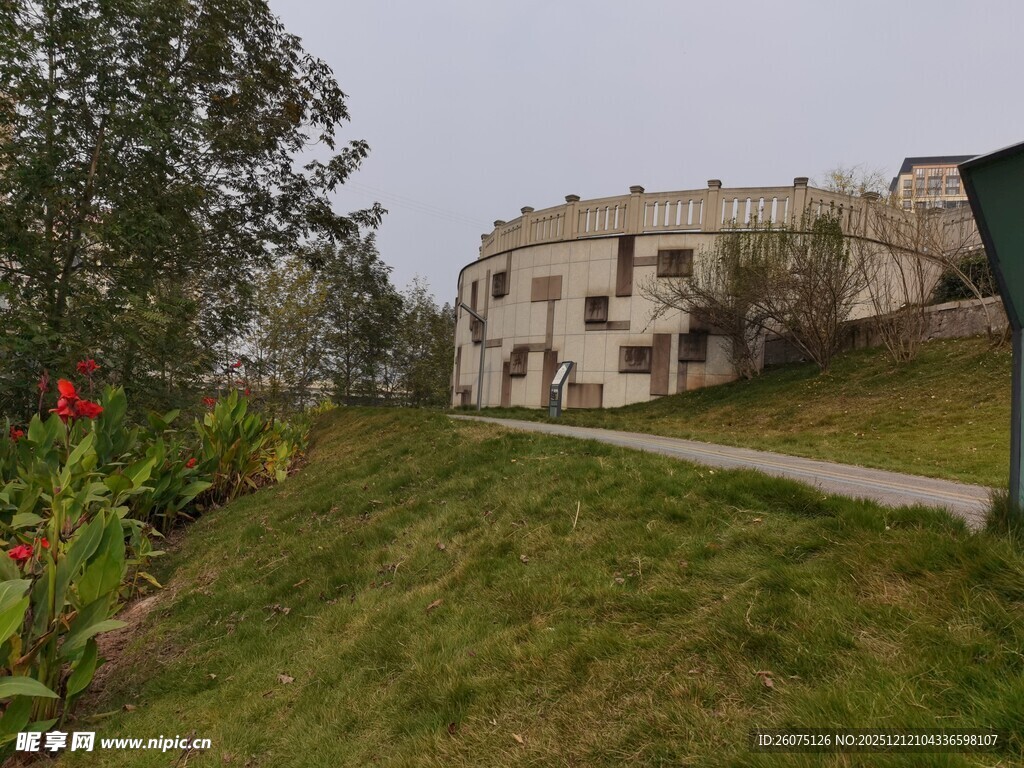 山坡上的雅致住宅景观