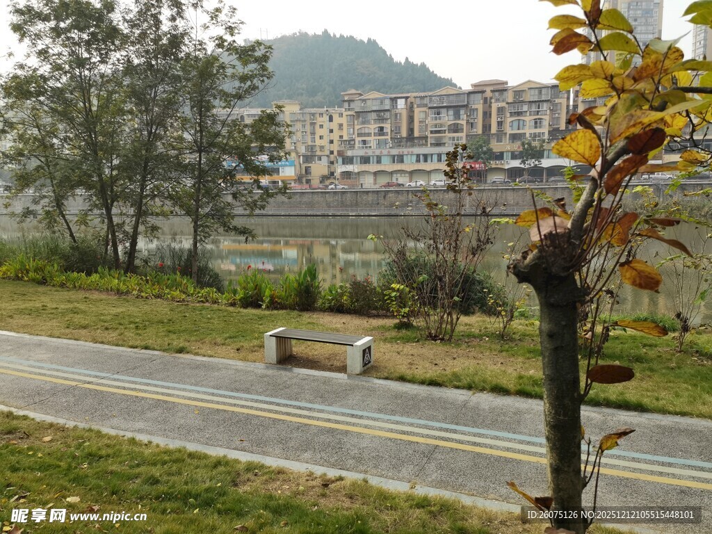 城郊公路旁的自然景致