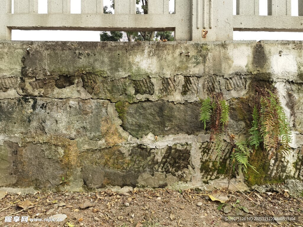 老旧石墙尽显岁月痕迹