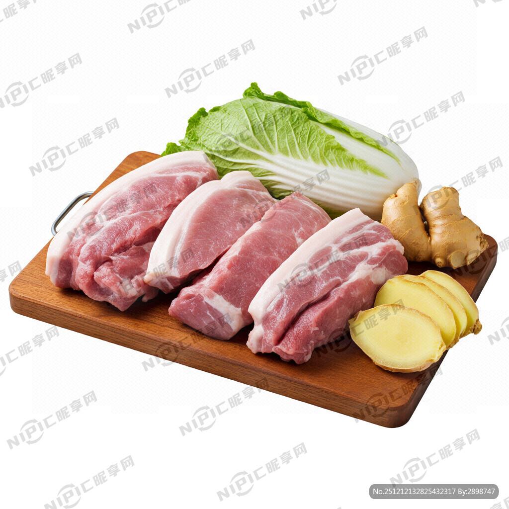 45度角的小案板上放完整的猪肉