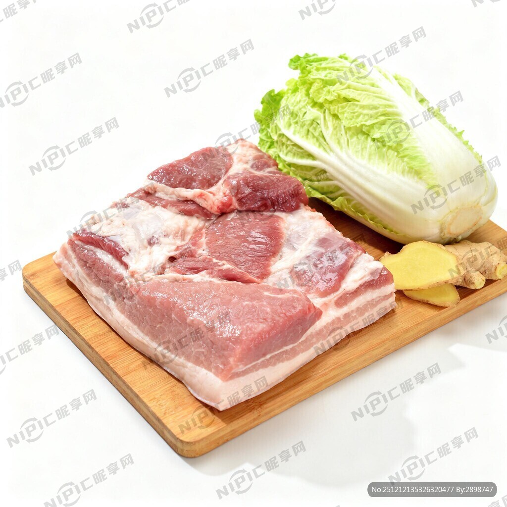 45度角的小案板上放完整的猪肉