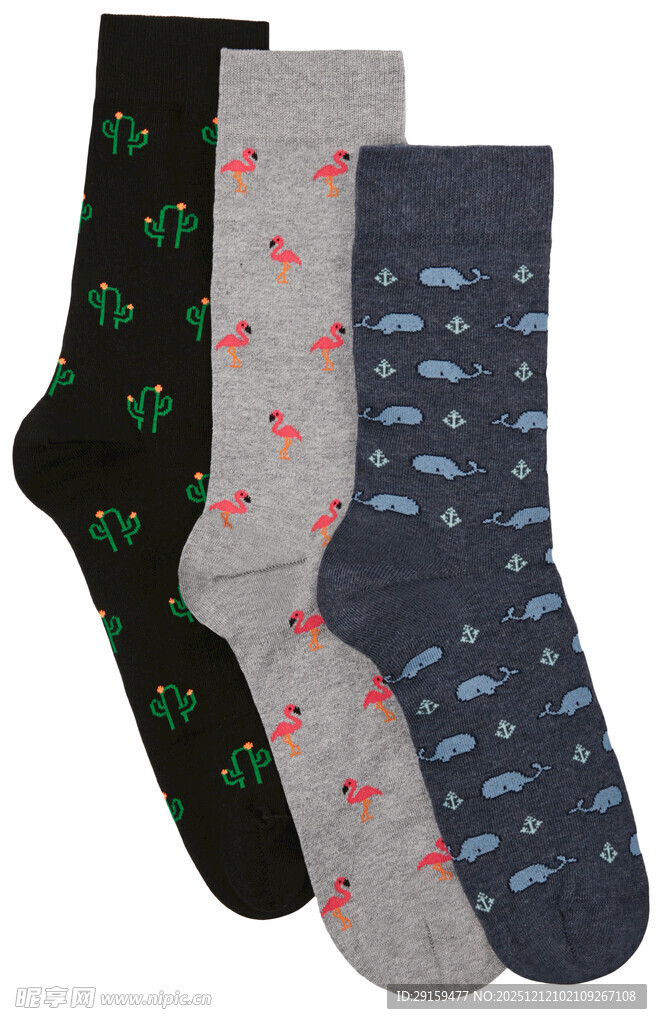 多彩图案男士袜子组合