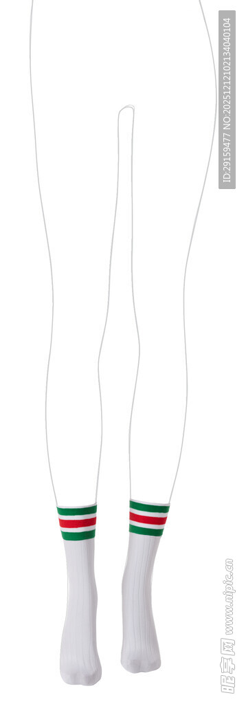 彩色条纹装饰的时尚袜子