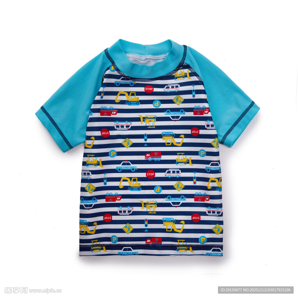 儿童条纹图案短袖T恤