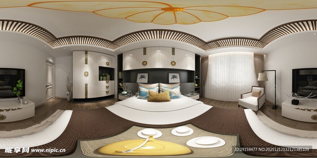 豪华现代风卧室全景