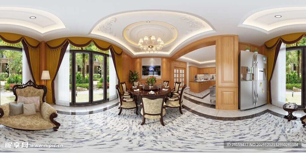 豪华欧式风格客厅全景