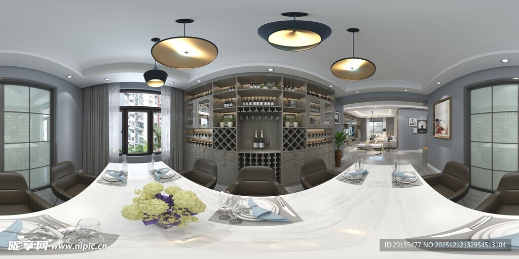 现代优雅餐厅室内场景