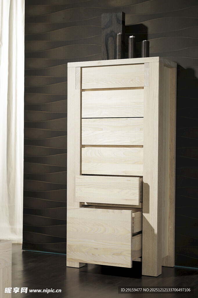 简约白色抽屉式收纳柜