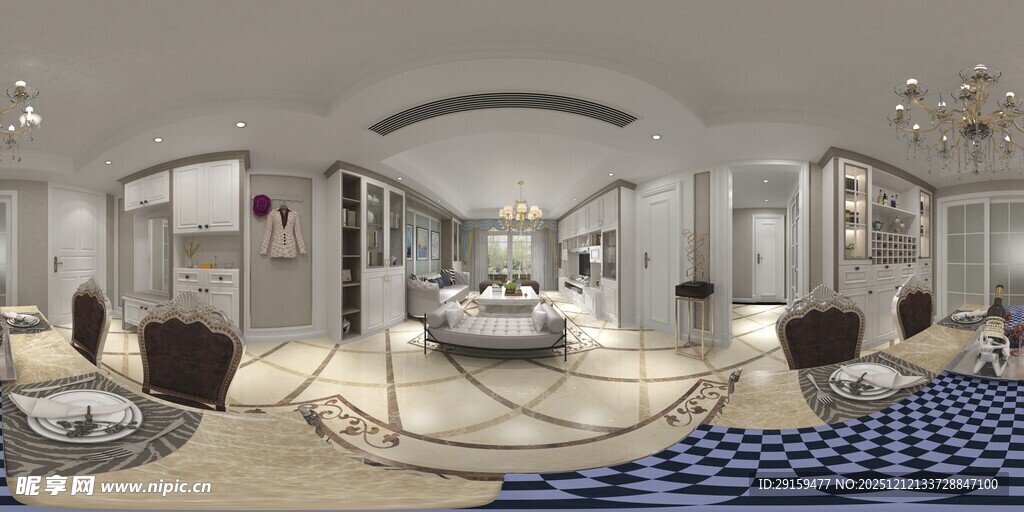 现代豪华卧室全景