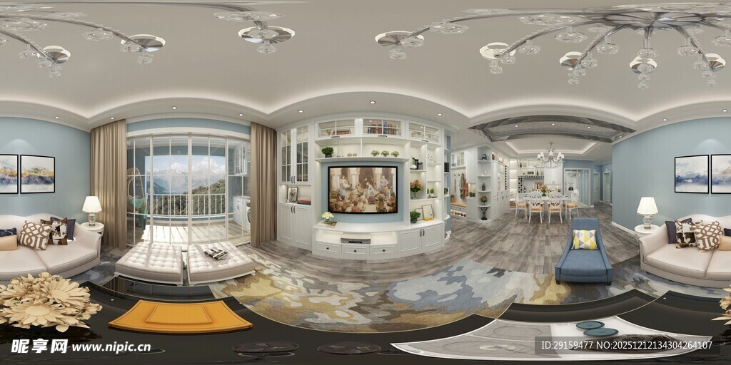 现代时尚客厅全景展示