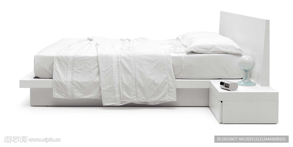 简约白色现代风格双人床