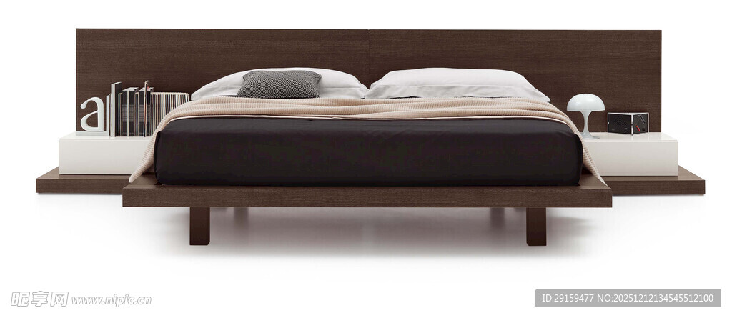 现代简约风格木质双人床