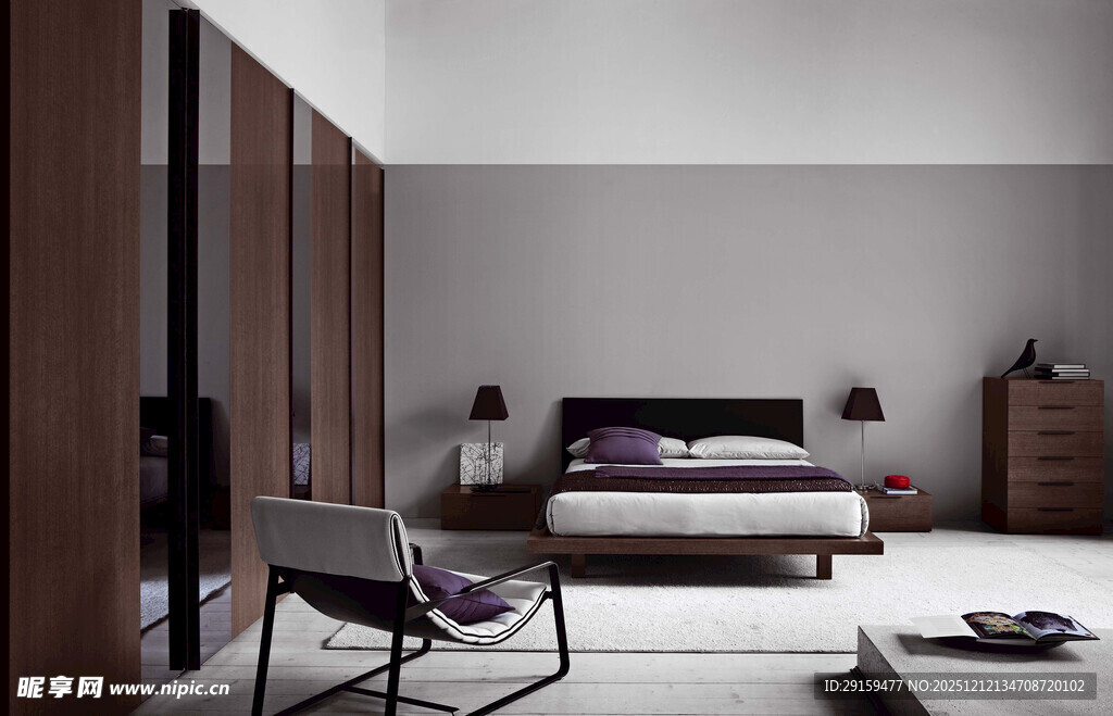 现代简约风卧室场景