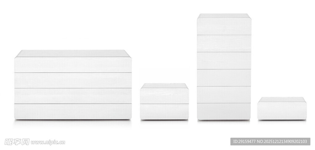 白色简约收纳盒组合