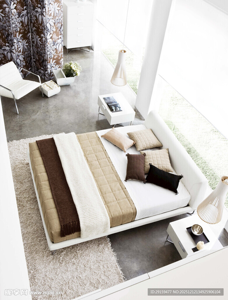 现代简约风卧室温馨场景