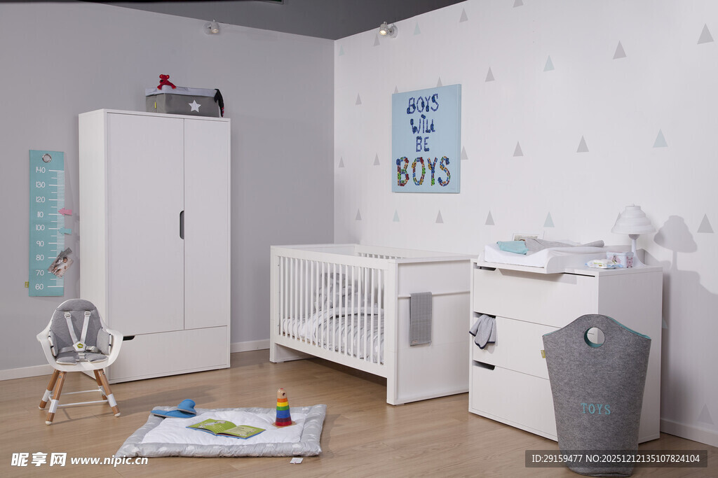 简约现代风婴儿房场景