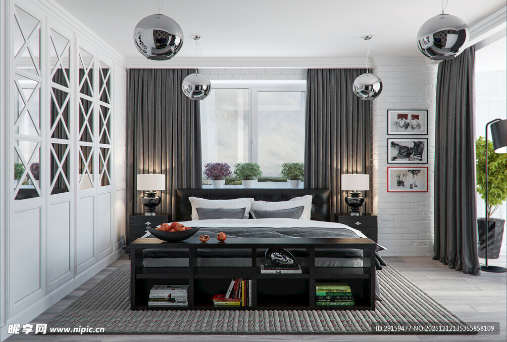 现代简约风卧室室内设计