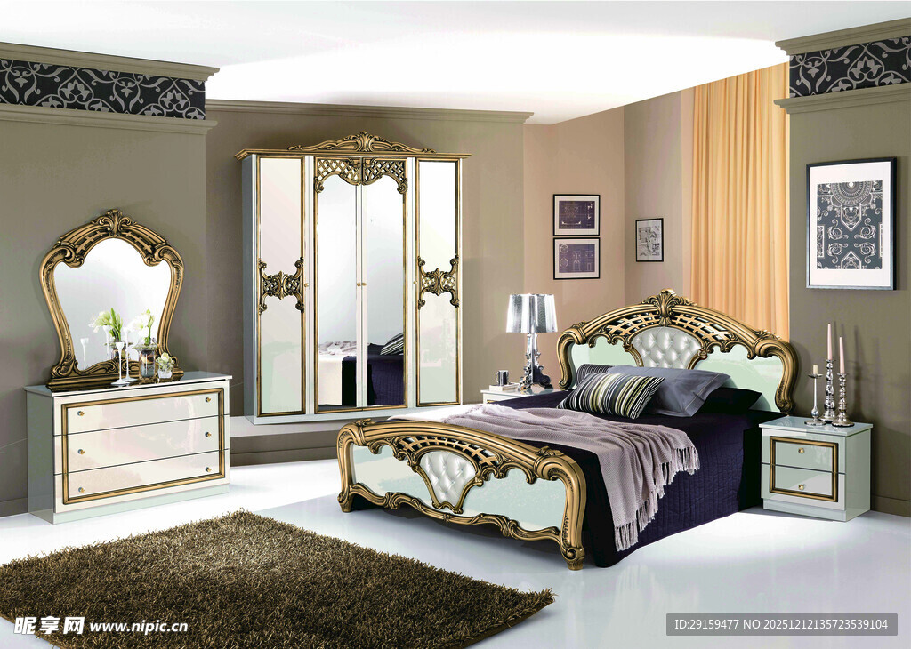 豪华欧式风格卧室展示
